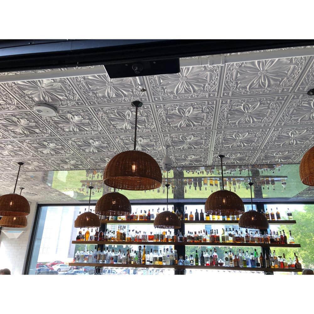 FromPlainToBeautifulInHours Milan 24'' L x 24'' W Textured PVC Drop-In & Glue Up Ceiling Tile Ceiling Tile (Set of 25)