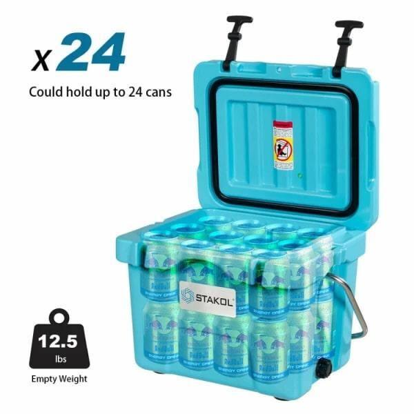 Costway 16 Quart Cooler Portable Ice Chest Leak-proof 24 Cans Ice Boxfor Camping
