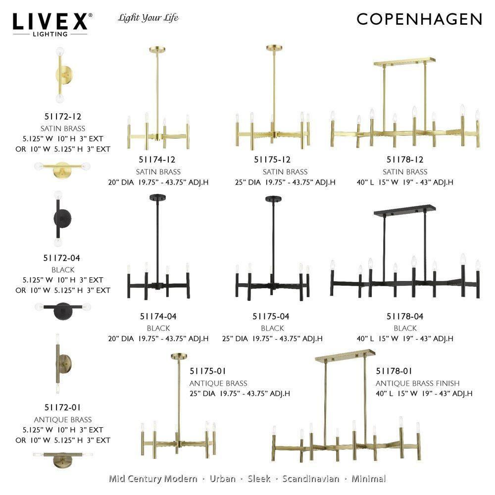 Livex Lighting Copenhagen 8 - Light Chandelier in  Antique Brass