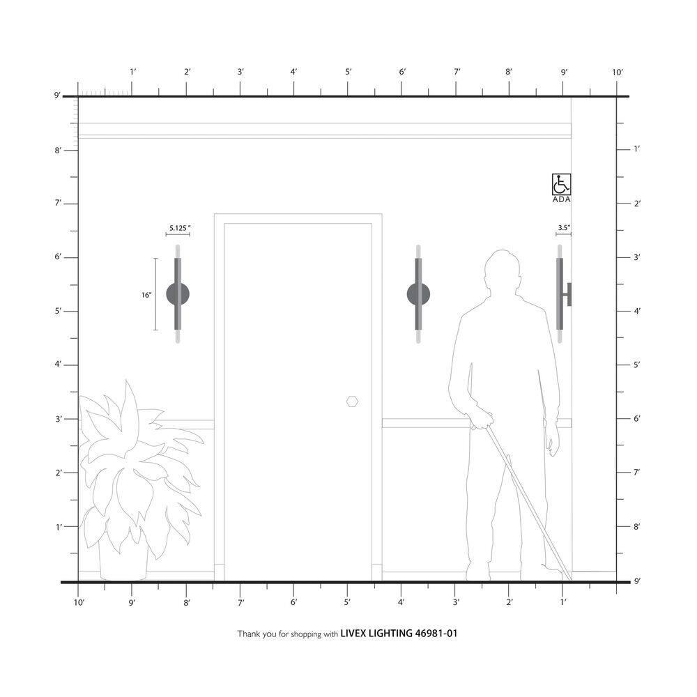 Livex Lighting Moco 2 - Light Wall Light in  Antique Brass