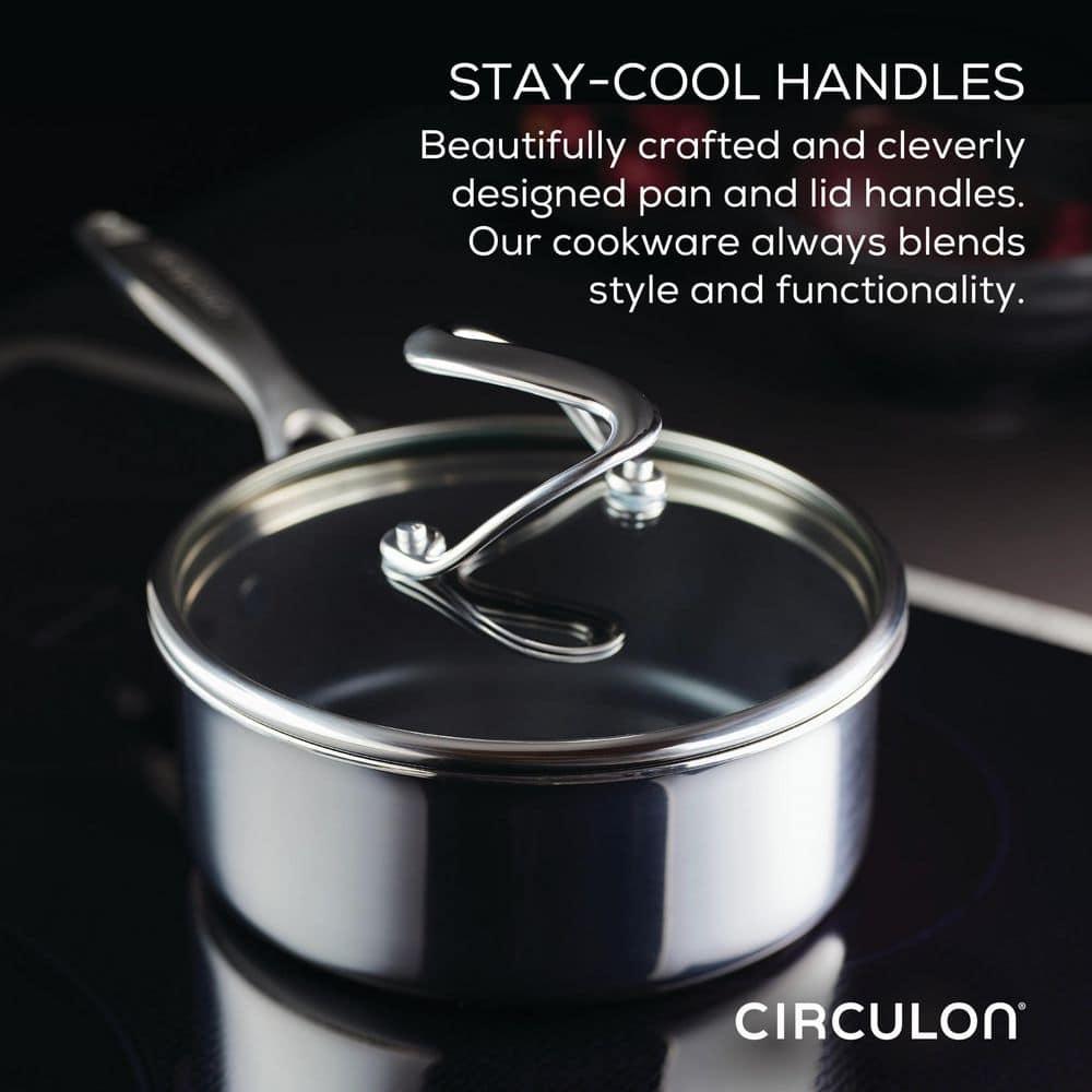 Circulon 11-Piece Stainless Steel Nonstick Cookware Set SteelShield Clad in Silver