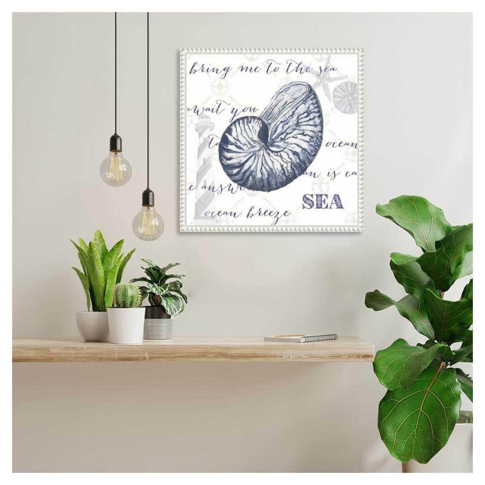 Amanti Art Indigo Ocean Treasures II by Gina Ritter Canvas Wall Art Print Framed 16 x 16-in.