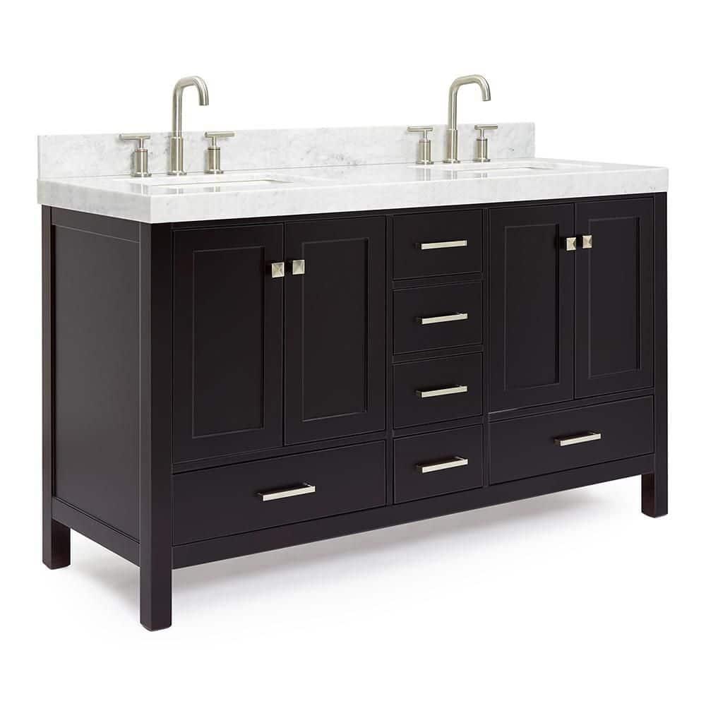 Cambridge Double Bathroom Vanity with Carrara Marble Top