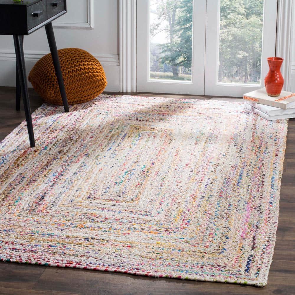 Braided BRD210 Hand Woven Area Rug - Ivory/Multi - 5'x8' - Safavieh.