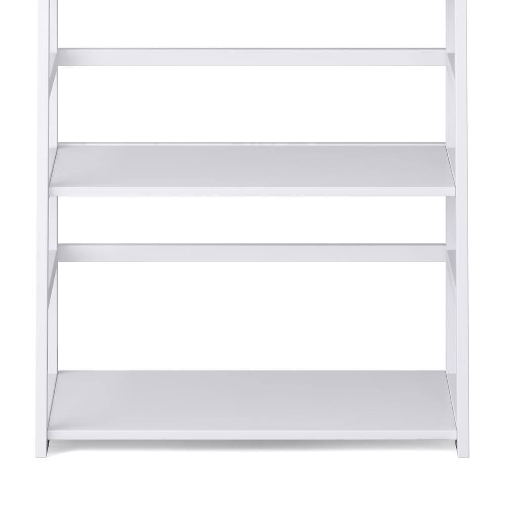 Simpli Home Acadian Ladder Shelf Bookcase in White