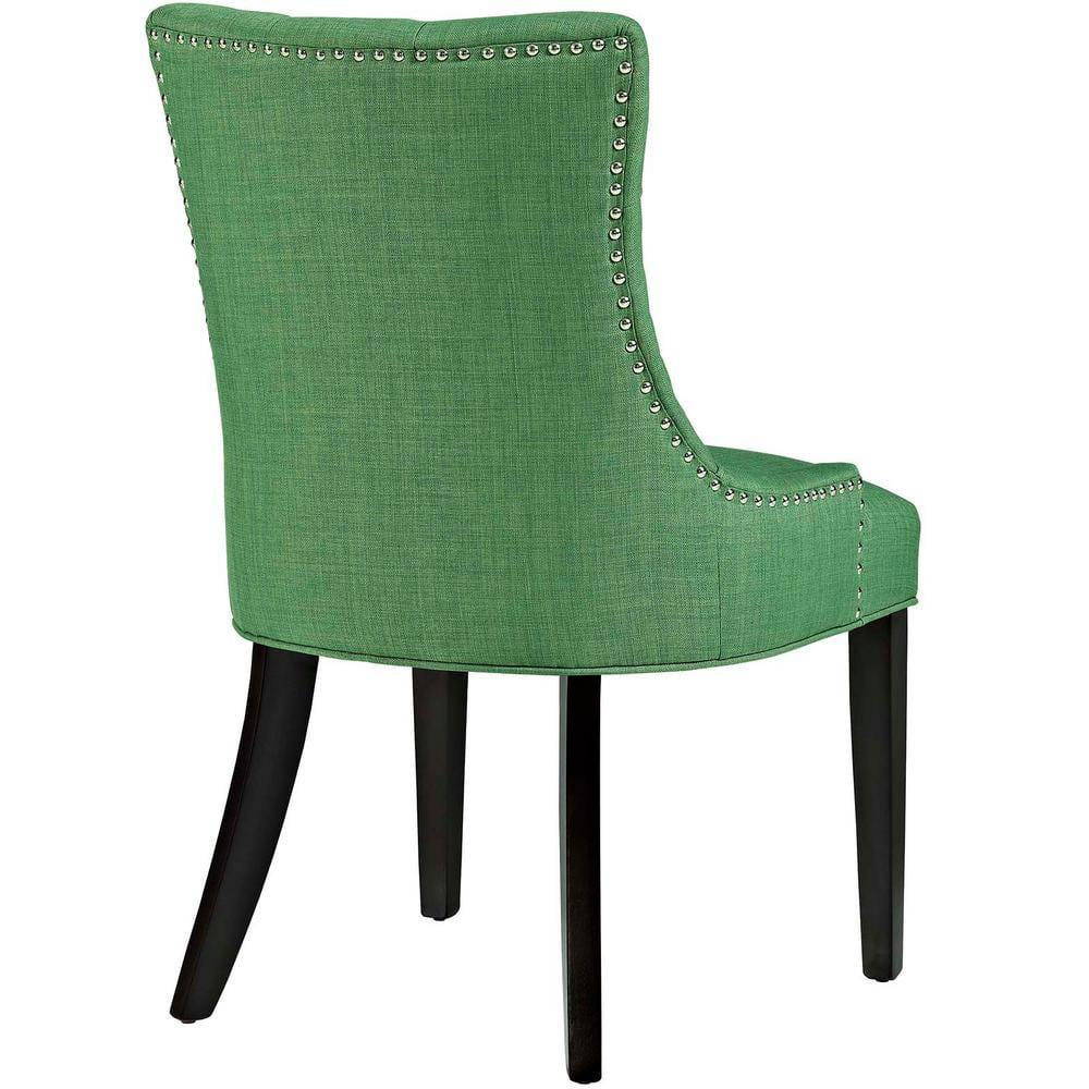 Regent Fabric Dining Chair Kelly Green - Modway: Chic Tufted Design, Nailhead Trim, Foam Padded