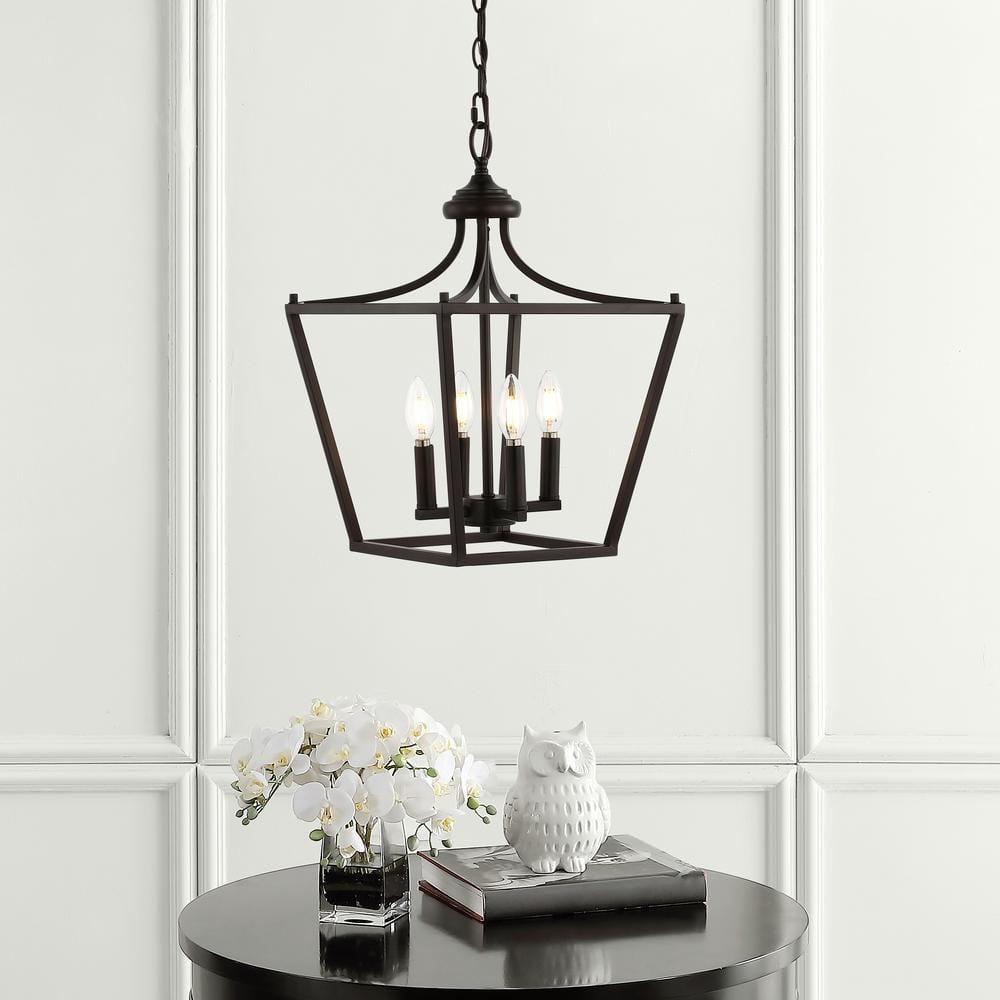 Camden 13" 4-Light Iron Classic Midcentury Pendant Lantern, Oil Rubbed Bronze