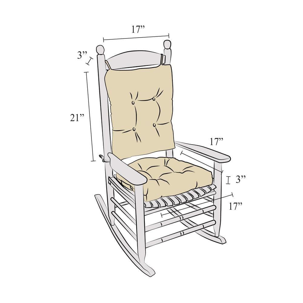 Klear Vu Gripper Non-Slip Omega 2-Piece Rocking Chair Cushion Set, Black