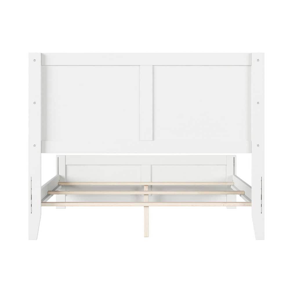 AFI Canyon White Solid Wood Foundation Bed Frame with Matching Footboard, Full