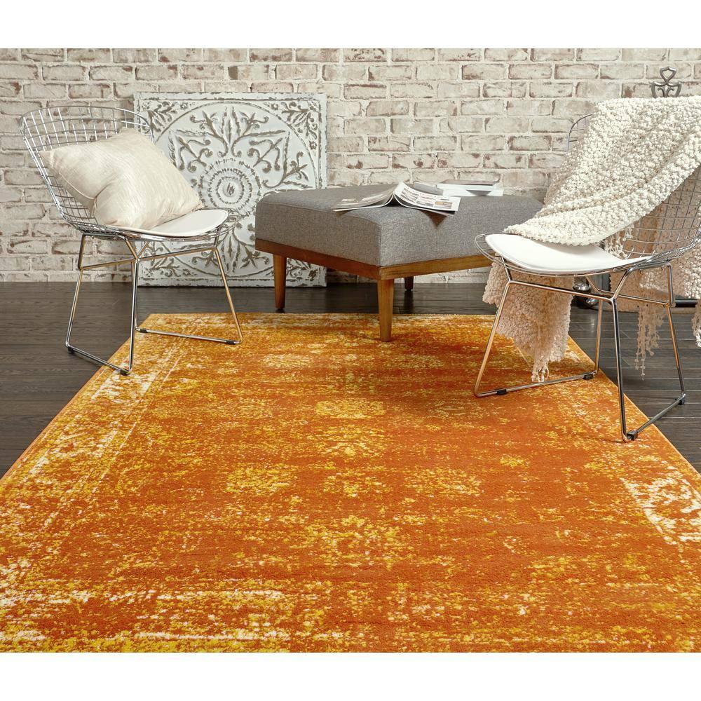 Unique Loom 8' 0 x 10' 0 Sofia Casino Orange Area Rug