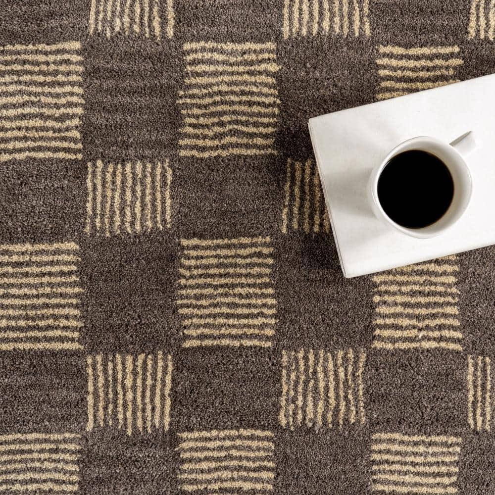 Ebern Designs Quince Checkered Wool Area Rug