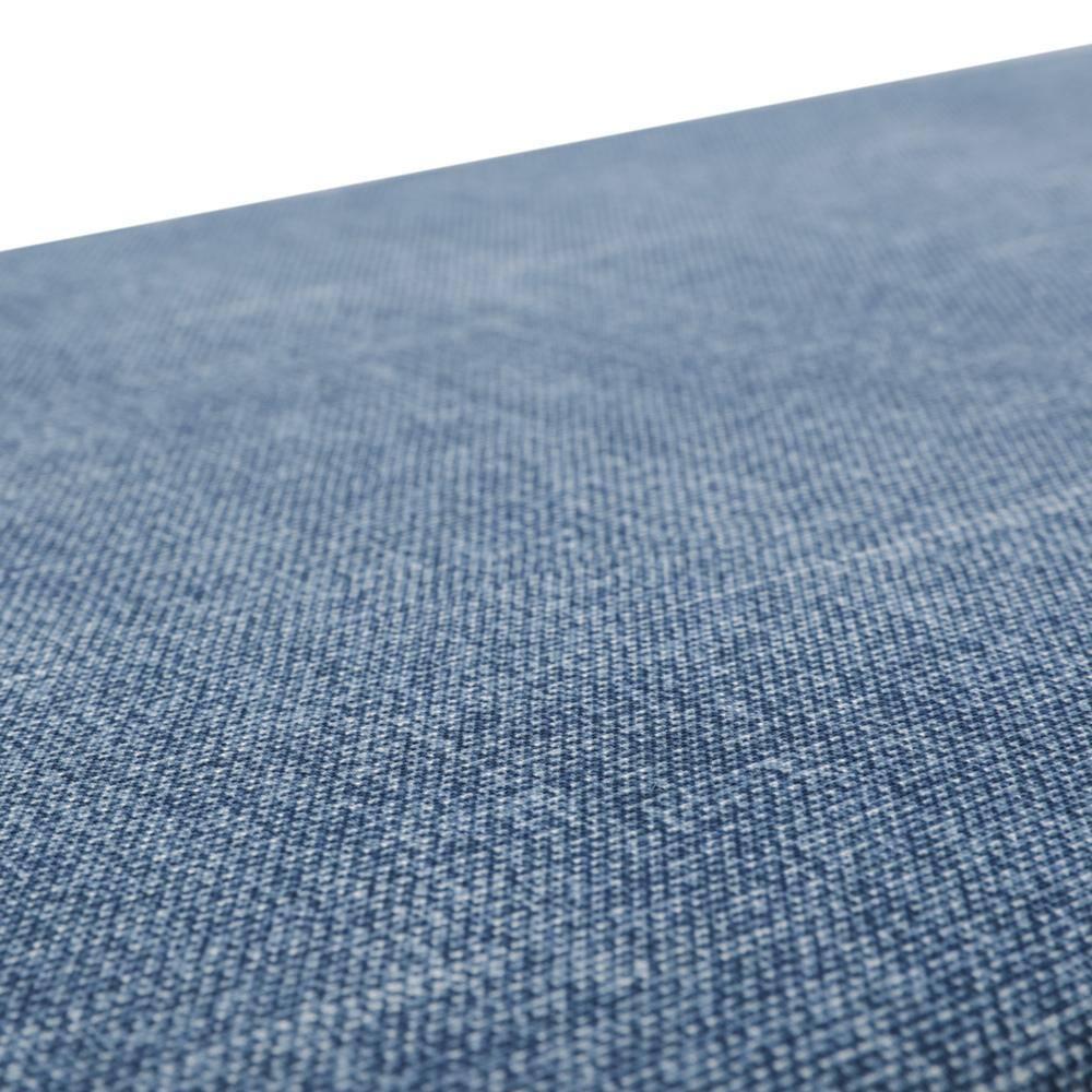 48" x 18" Outdoor Tufted Bench/Swing Cushion Tory Denim Blue - Pillow Perfect: Weather & Fade-Resistant