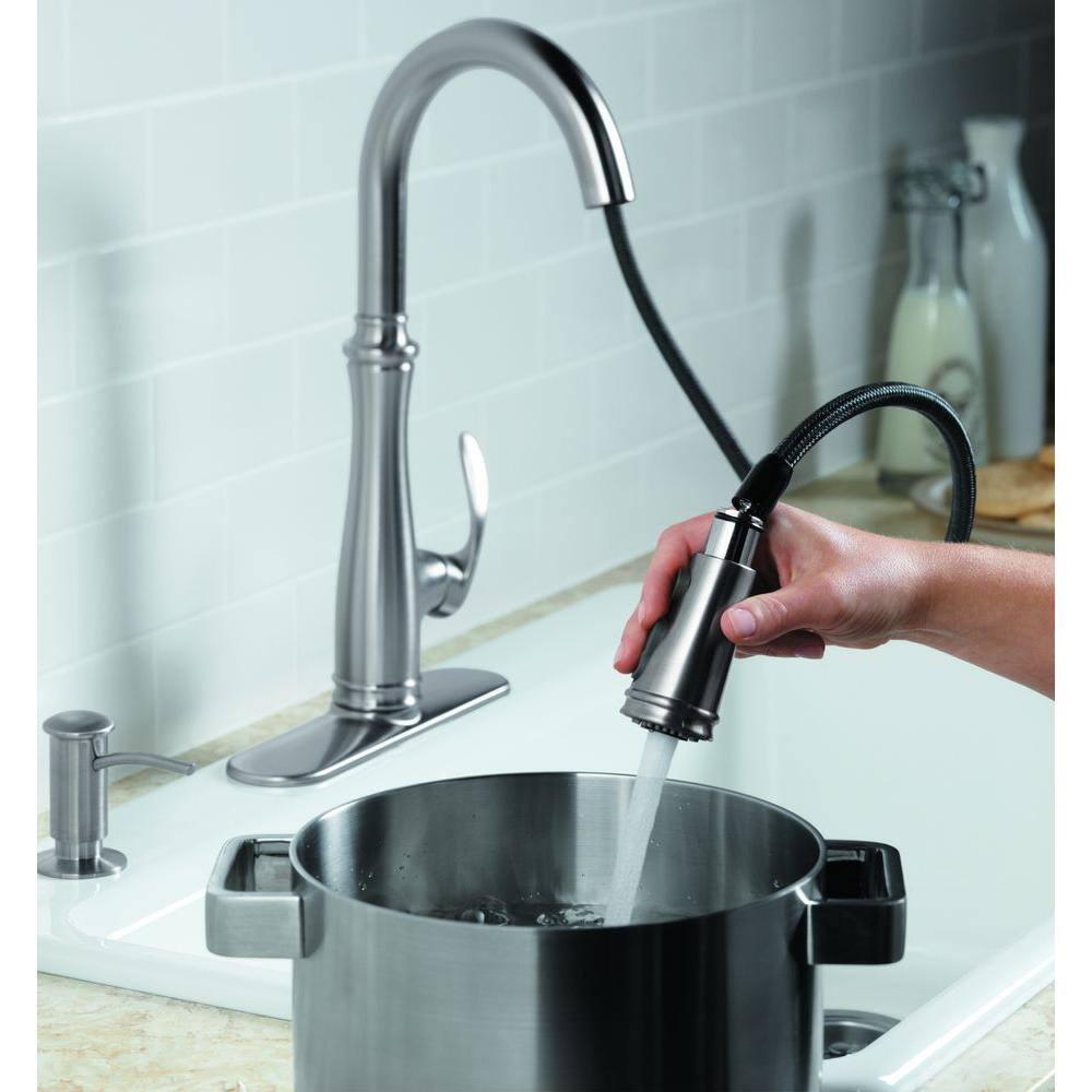 Bellera™ Pull Down Single Handle Kitchen Faucet with Handle and Supply Lines