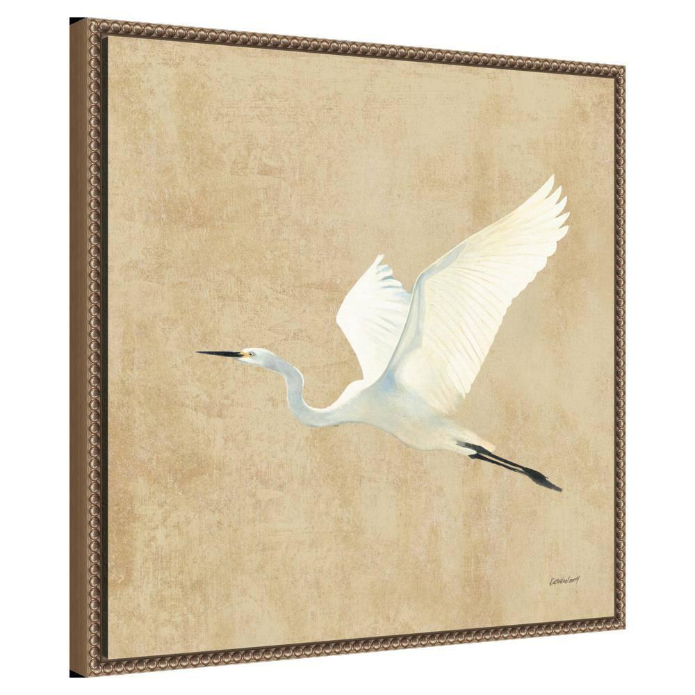 Amanti Art Egret Alighting II by Kathrine Lovell Canvas Wall Art Print Framed 22 x 22-in.