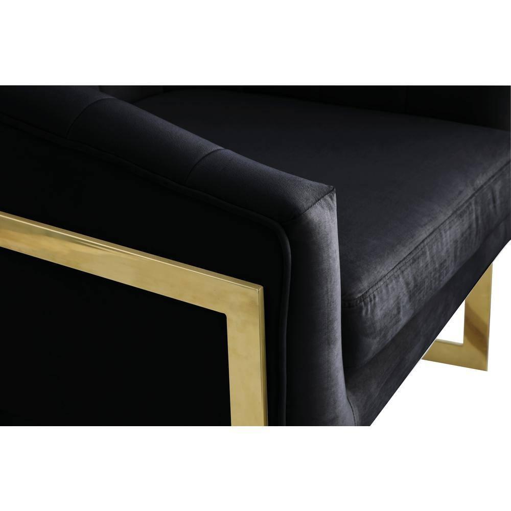 Traxmon Velvet Upholstered Accent Chair in Black Velvet