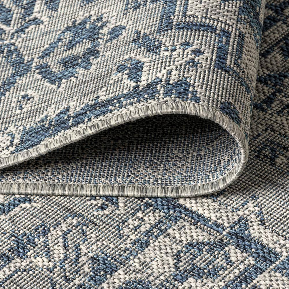 JONATHAN Y Estrella Bohemian Medallion Textured Weave Navy/Gray 9' Round Indoor/Outdoor Area Rug