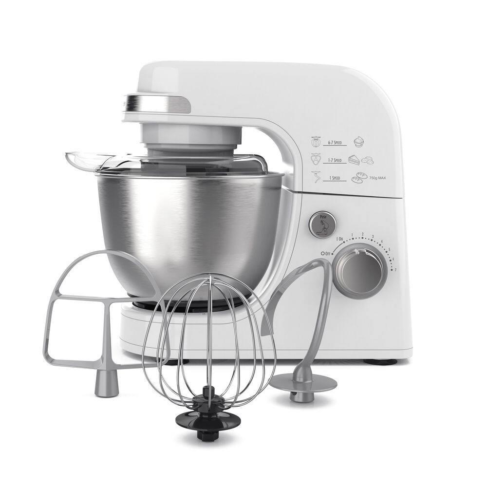 Hamilton Beach® 7-Speed 4-Quart Electric Stand Mixer with Splash Guard, Dough Hook, Flat Beater, and Whisk Attachments