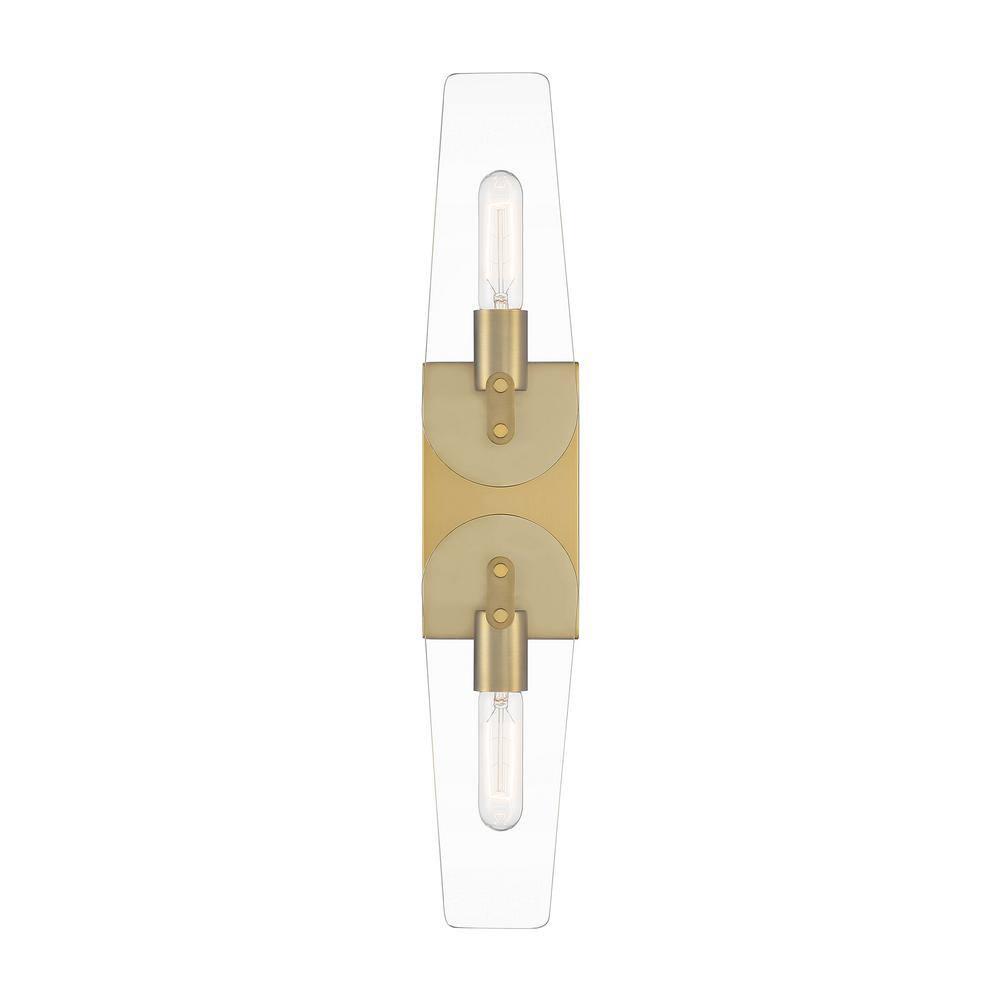 Designers Fountain Bergen Beach 2 Light Brushed Gold Wall Sconce Light, D256M-2WS-BG