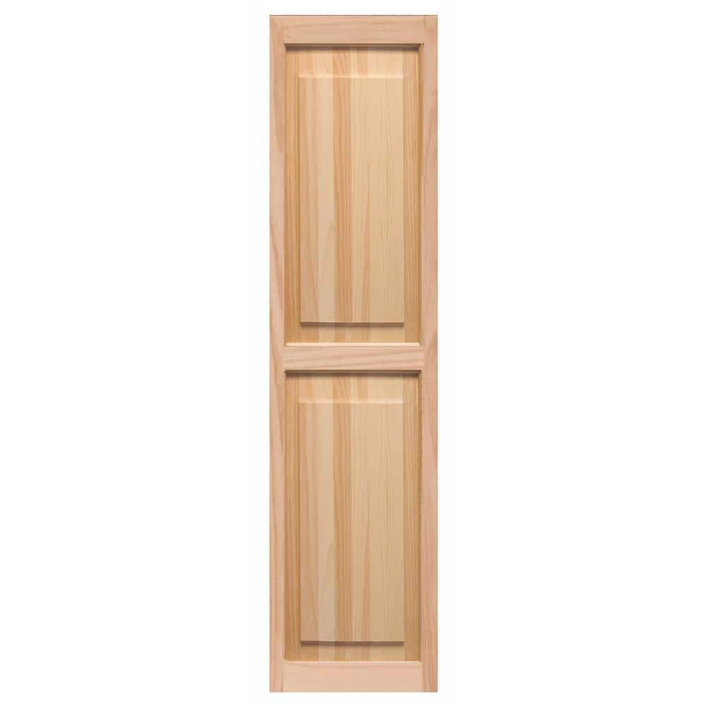 LTL Home Products Pinecroft Raised Panel Wood Exterior Shutters (Set of 2)