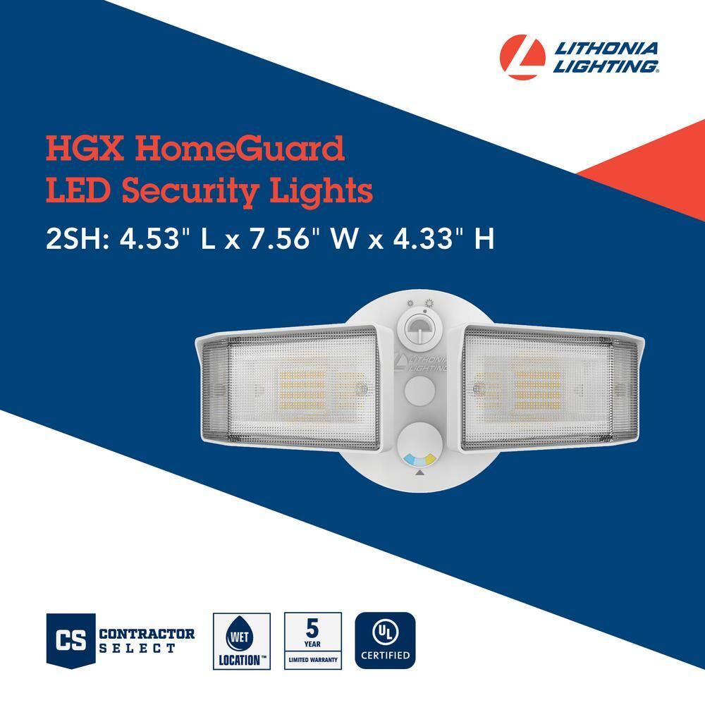 Lithonia Lighting 2 - Head Hardwired Dusk to Dawn Outdoor Security Flood Light