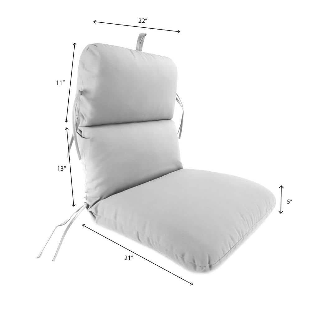 Jordan Manufacturing 45" x 22" Antique Beige Solid Rectangular Outdoor Chair Cushion with Ties and Hanger Loop