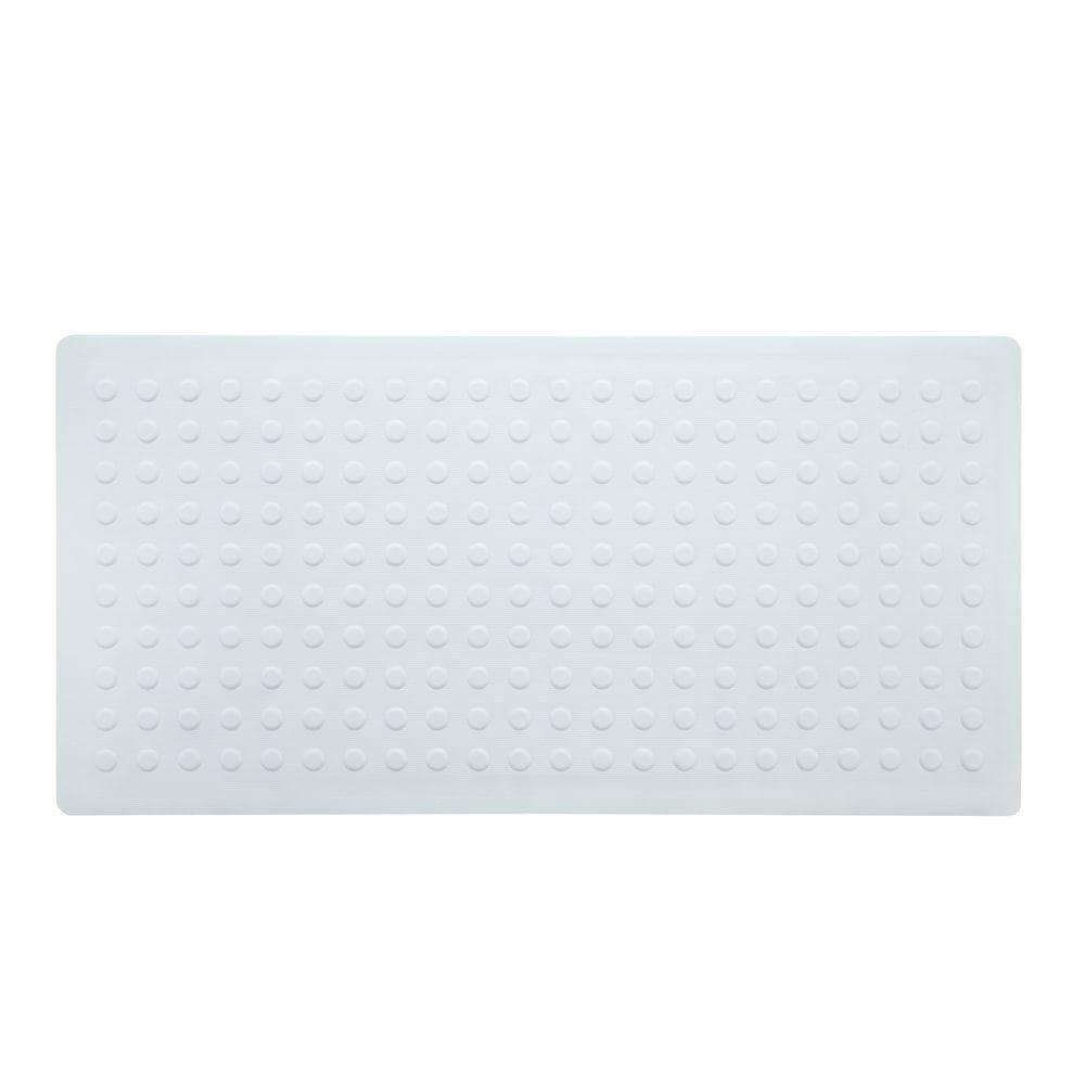 SlipX Solutions Extra Long Rubber Bath Safety Mat, 18"x36" (White)