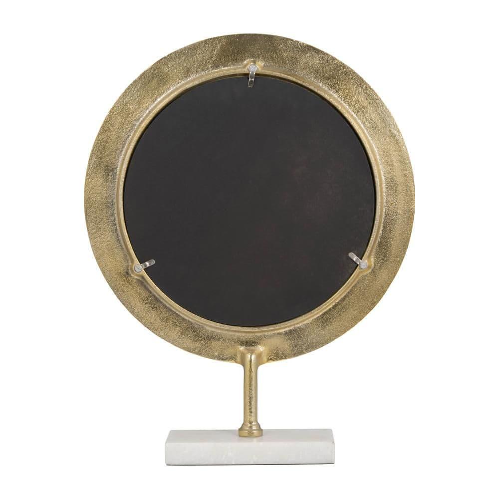 Sagebrook Home Metal 21" Hammered Mirror On Stand, Gold