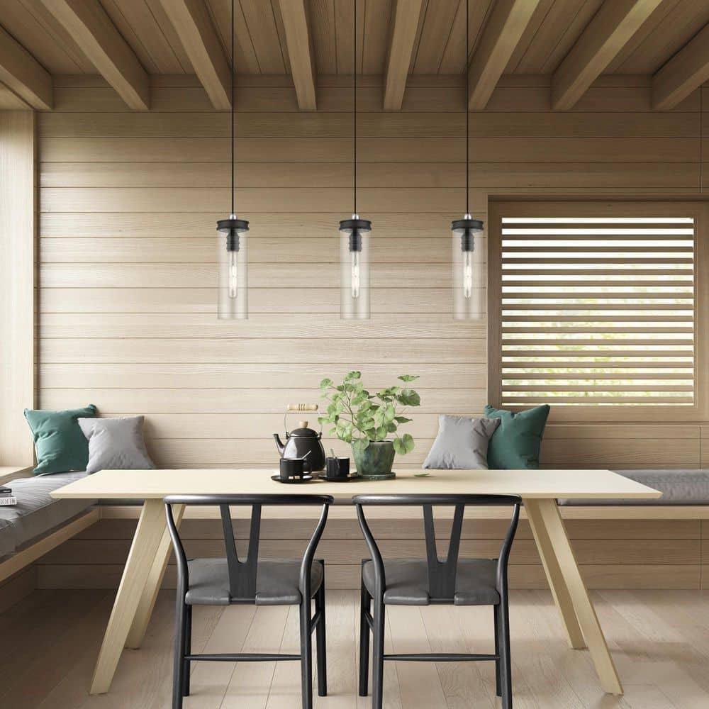 Livex Lighting Devoe 1 - Light Pendant in  Black/Brushed Nickel