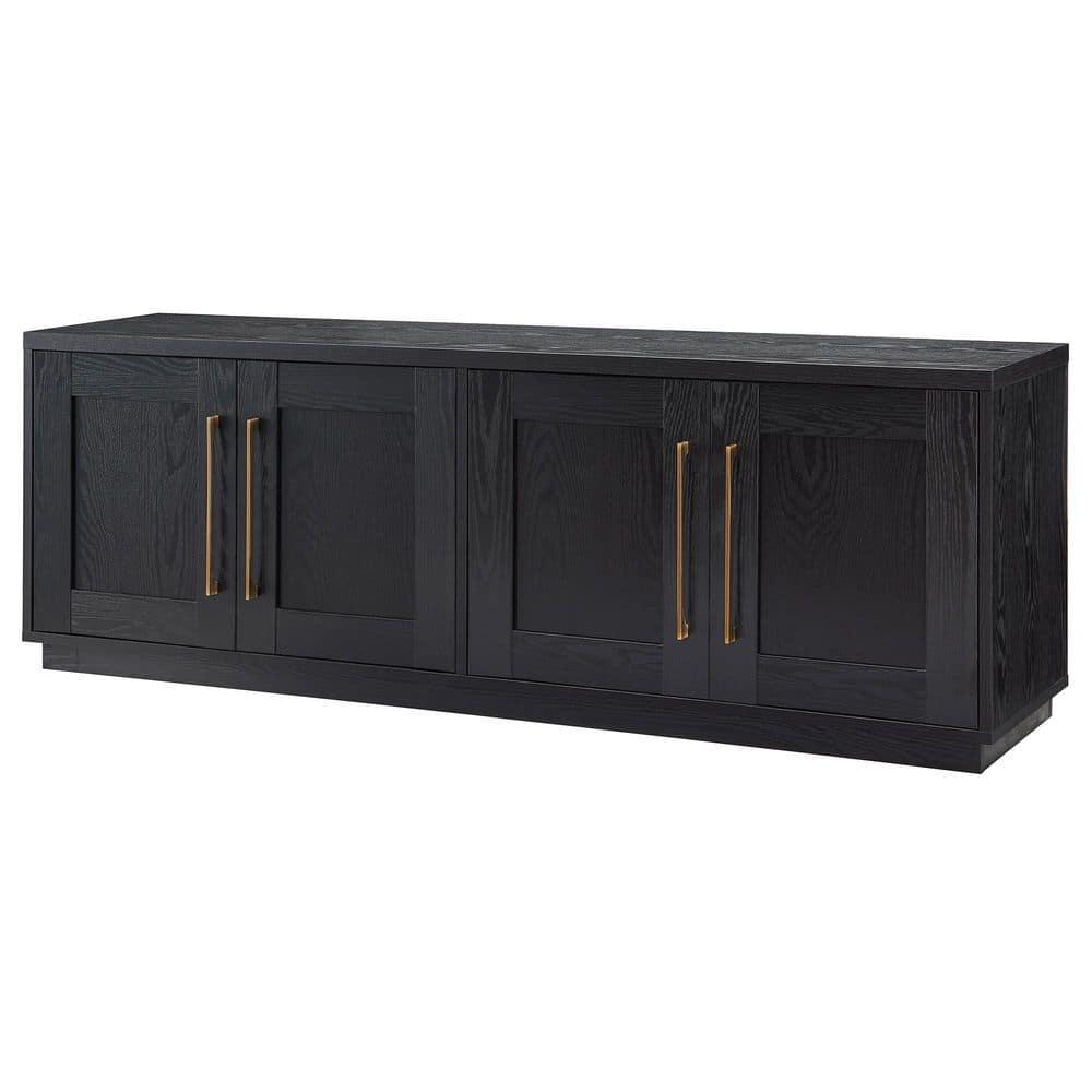 Evelyn&Zoe Tillman Rectangular TV Stand for TV's up to 75", Black Grain