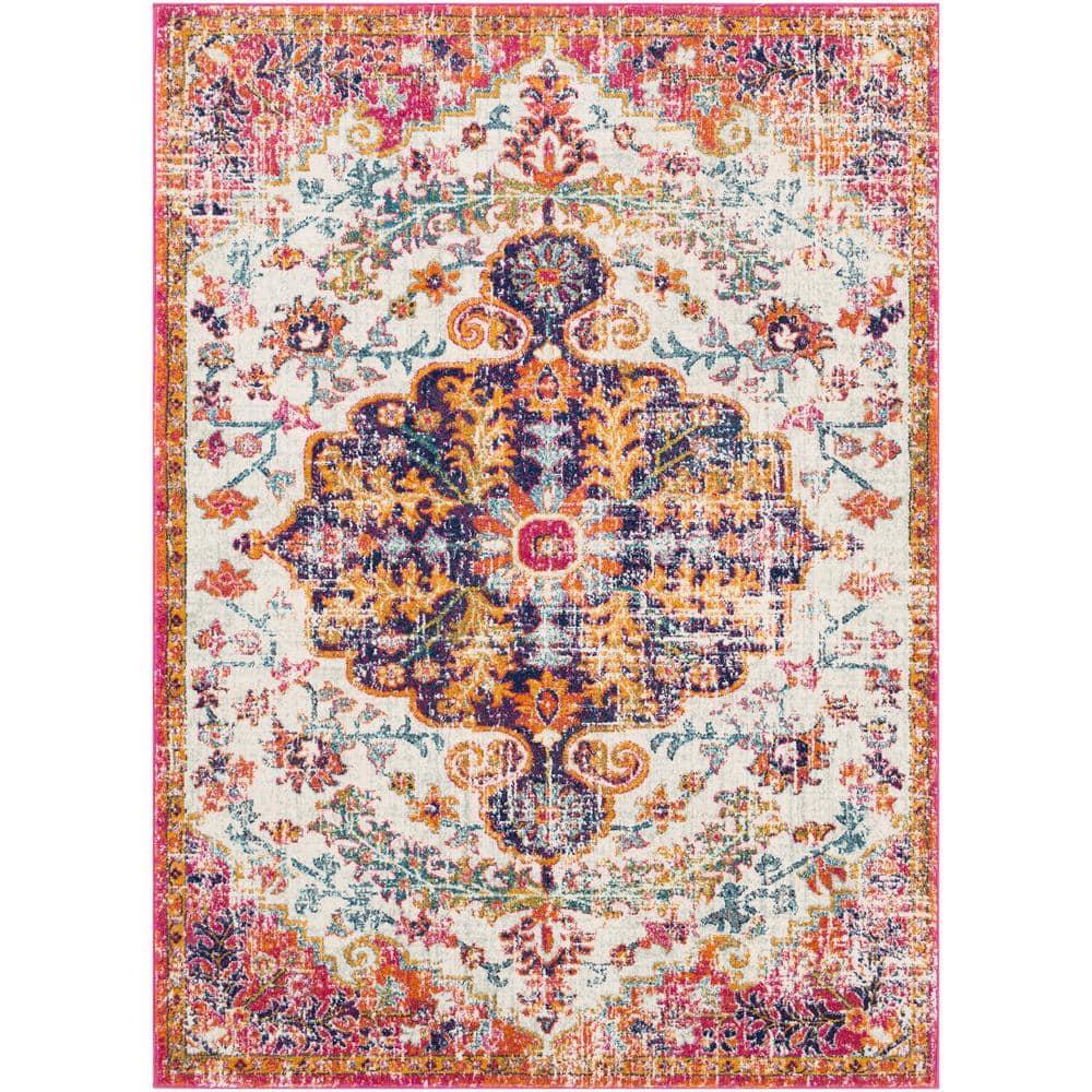 Livabliss Harput Vintage Medallion Area Rug,2' x 2'11",Garnet