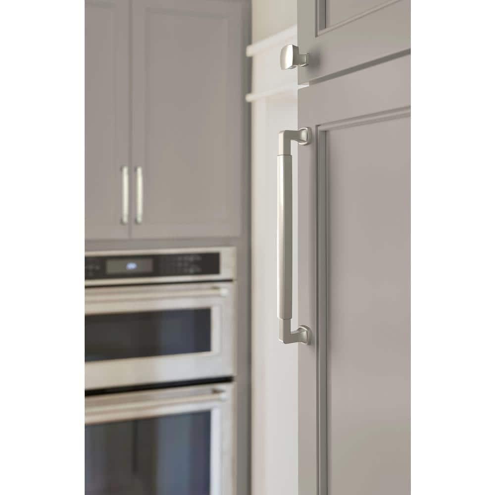 Amerock Stature 8-13/16 inch (224mm) Center-to-Center Satin Nickel Cabinet Pull