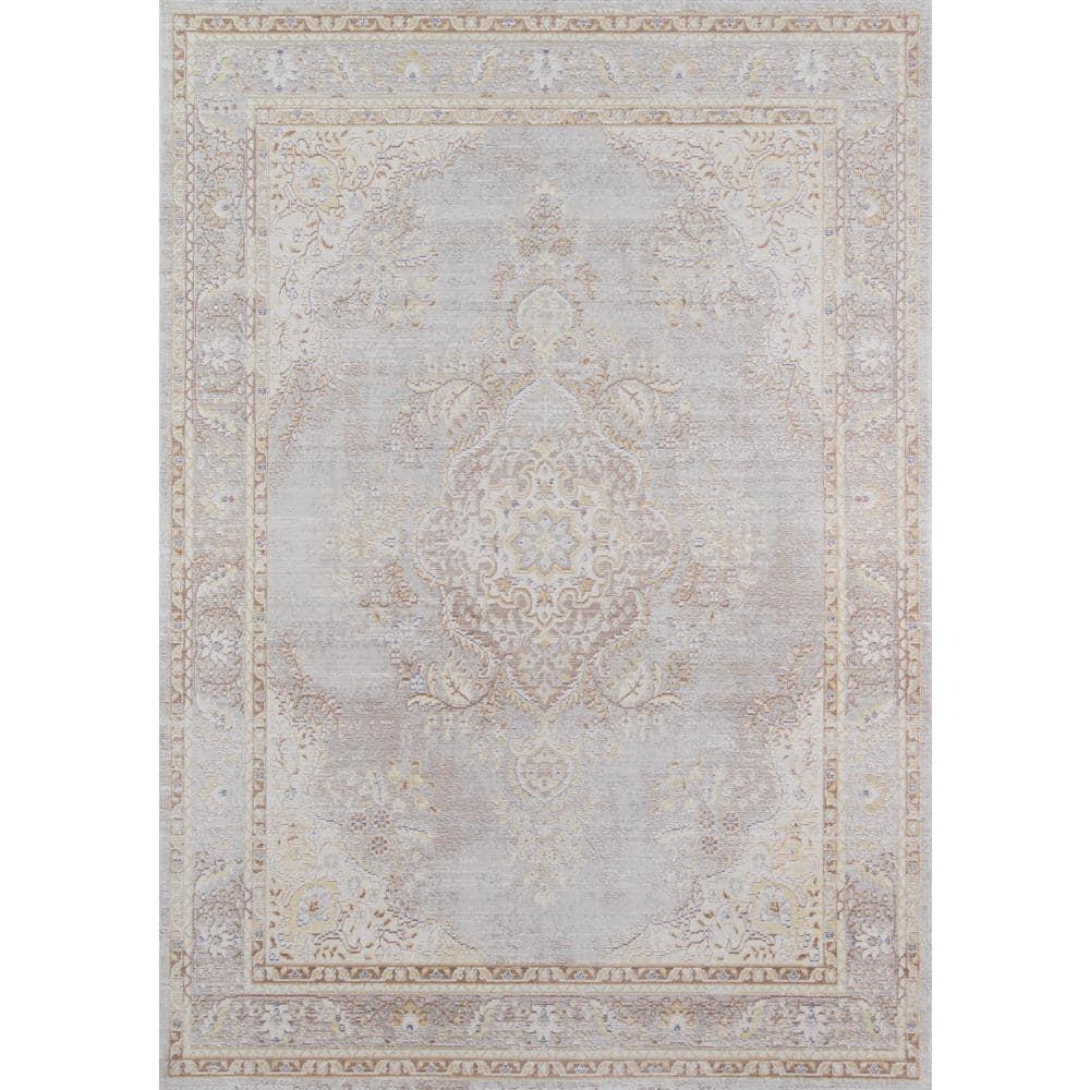 4'x6' Medallion Loomed Area Rug Gray - Momeni