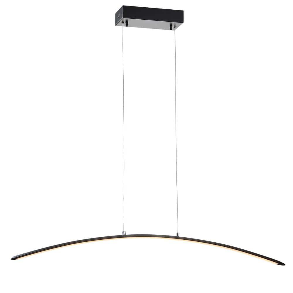 JONATHAN Y Roxanna 41.5" Dimmable Adjustable Integrated LED Metal Linear Pendant, Black