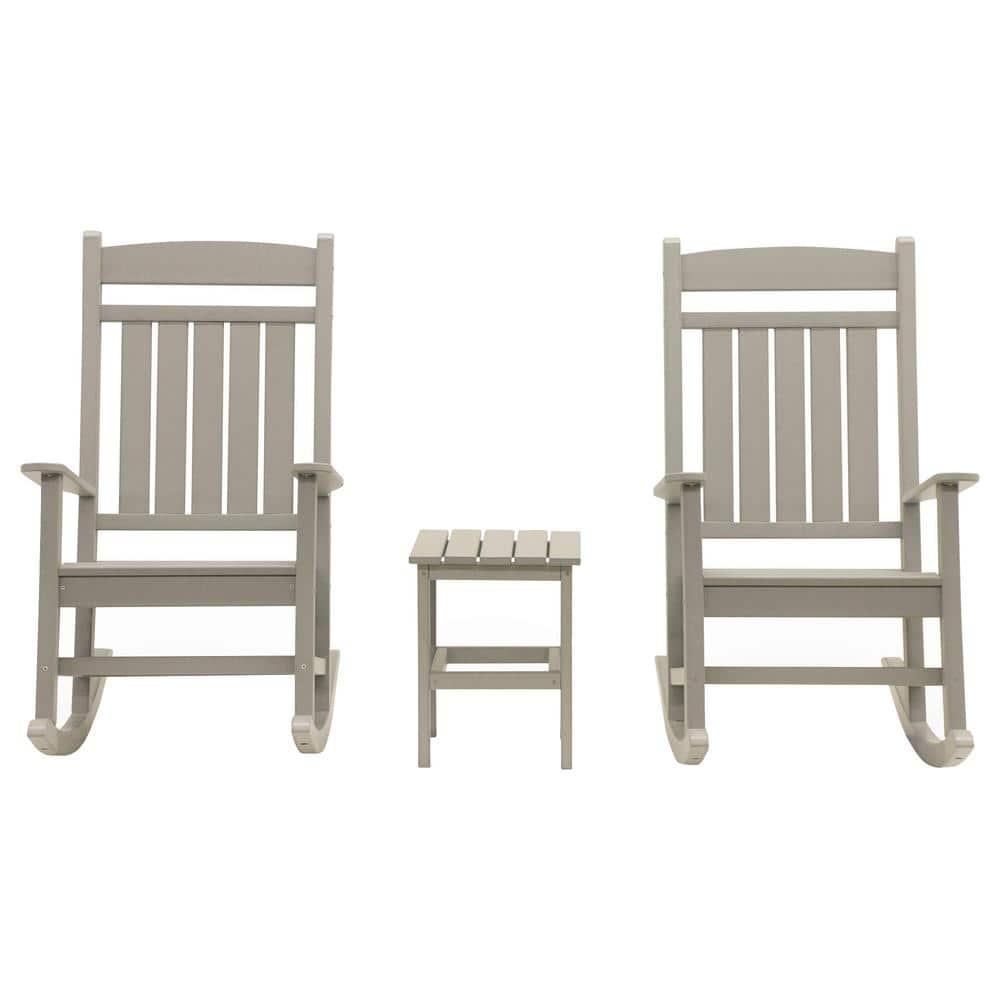 DuroGreen Adirondack Chair Set Made with All-Weather Tangent lumber, 2 Chairs, 1 Side Table, Oversized, High End Patio Furniture for Porch, Lawn, or Deck, No Maintenance, , Forest Green