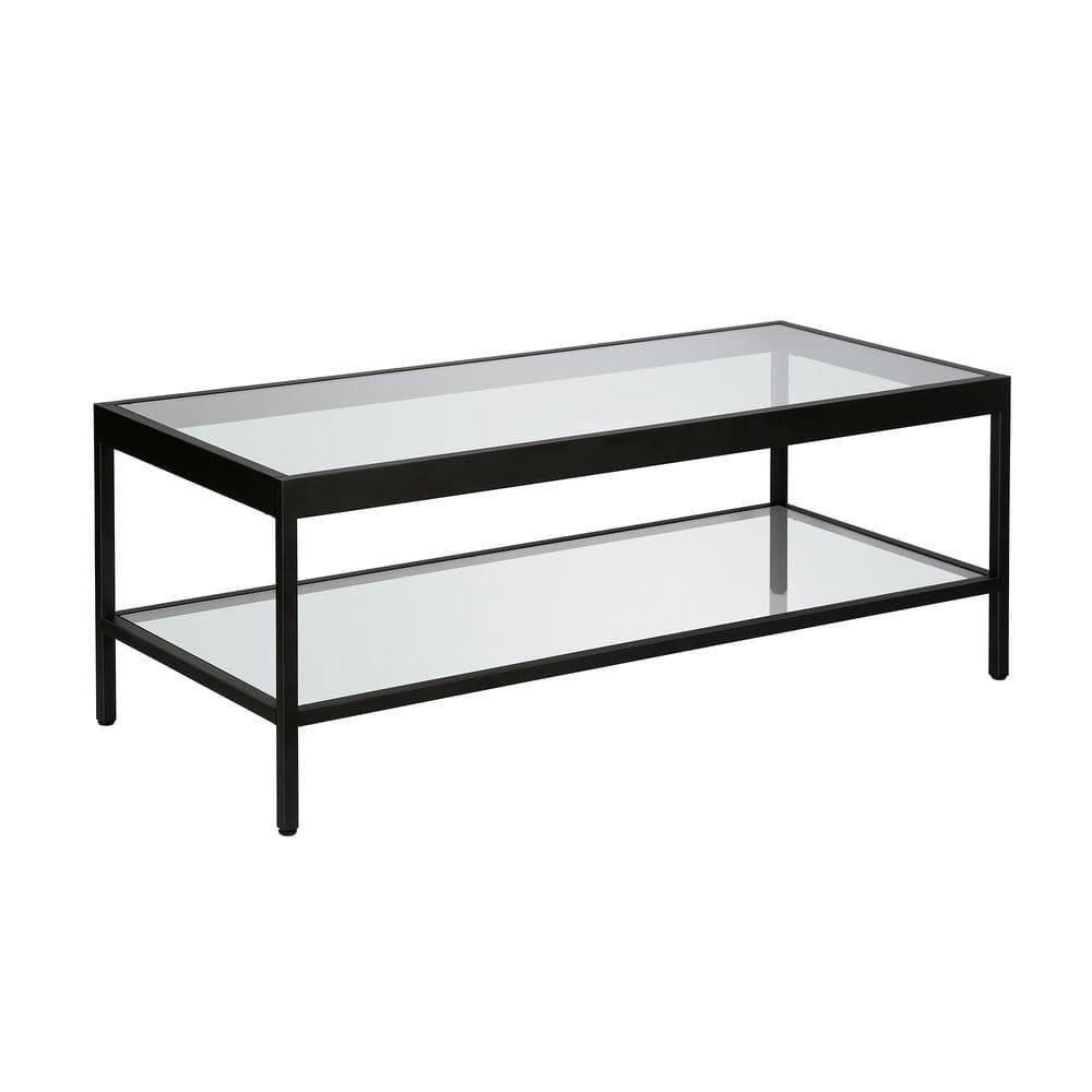 Evelyn&Zoe Alexis 45" Wide Rectangular Coffee Table, Blackened Bronze