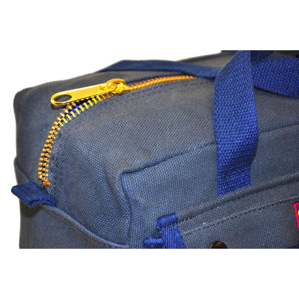 G & F Products New Tool Bag, Mechanics Style, Brass Zipper, Side Pockets, Grey, 11 Inch Long, 1 Pack