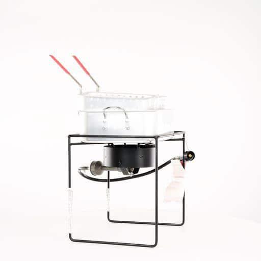 King Kooker 1 Burner Propane Rectangular Fryer Outdoor Cooker Kit with 15 Qt. Fry Pan & Two Baskets