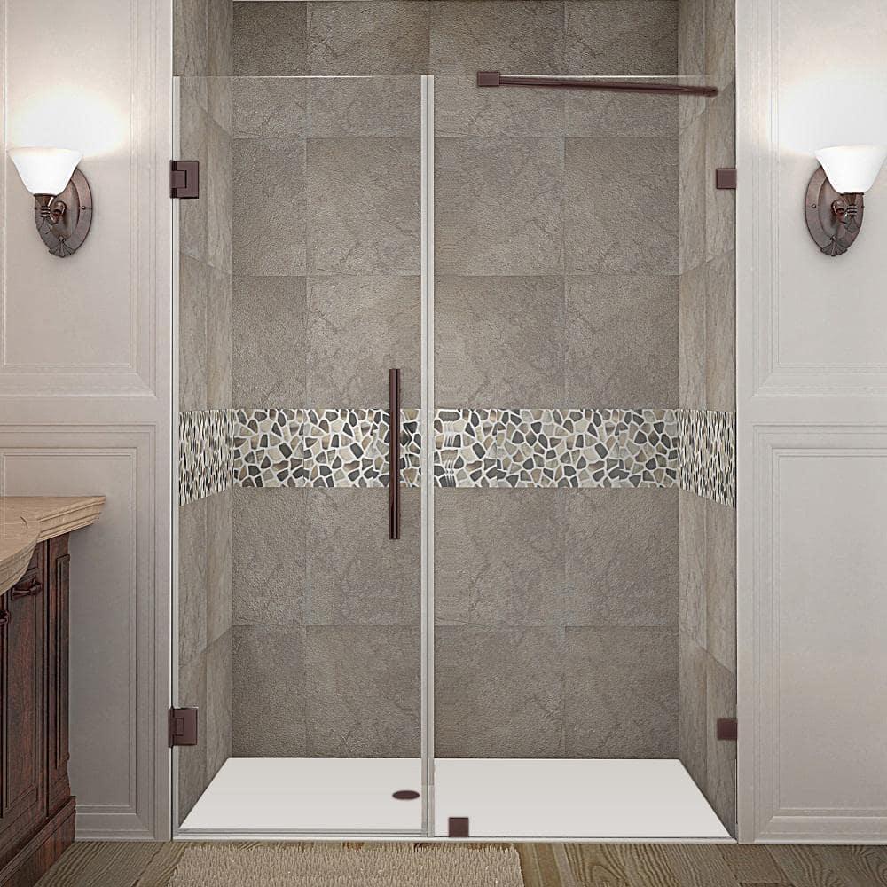 Nautis 72" H Hinged Frameless Shower Door