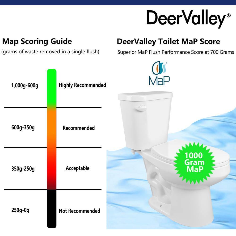 DeerValley Dynasty Elongated Toilet Two-Piece Toilets, ADA Height 17.5" Comfort Chair Height Toilet Bowl With Soft Close Seat