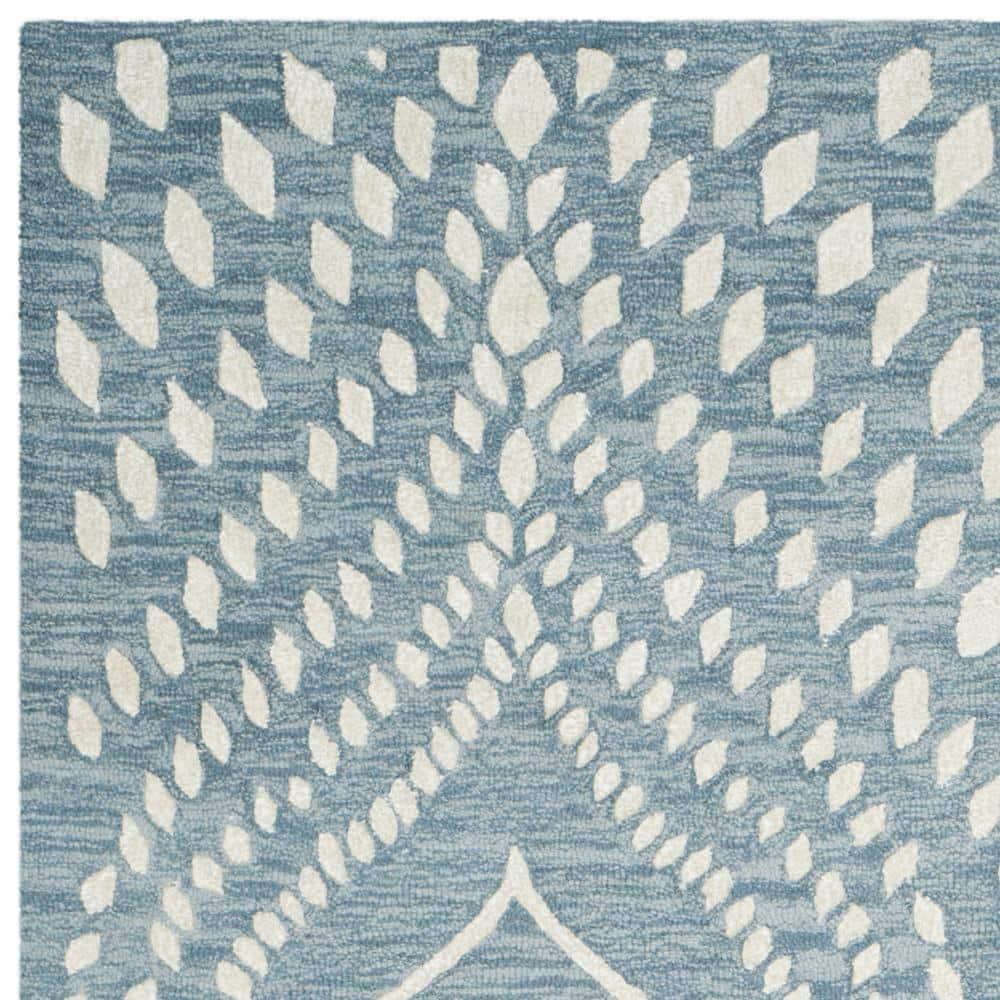 Bella BEL126 Hand Tufted Area Rug - Blue/Ivory - 8'x10' - Safavieh.