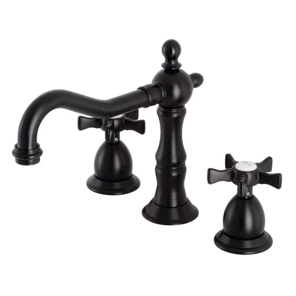 Kingston Brass KS1970NX Kingston Brass Hamilton Two-Handle 3-Hole Deck Mount Widespread Bathroom Faucet with Brass Pop-Up Drain