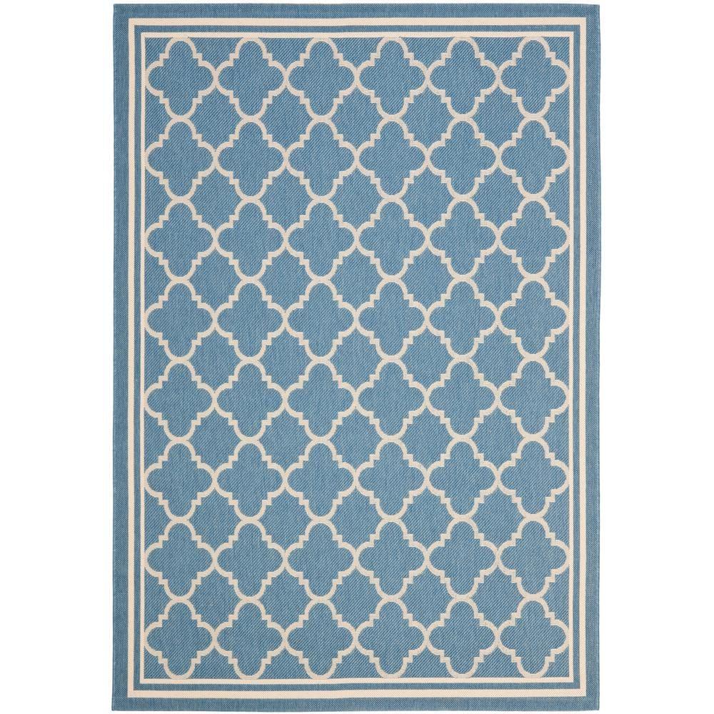 Courtyard CY6918 Power Loomed Indoor/Outdoor Area Rug - Blue/Beige - 8'9"x11'9" - Safavieh.