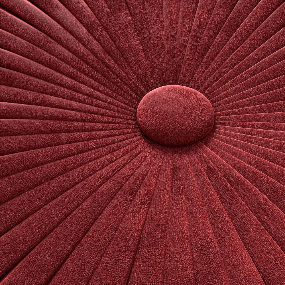 Simpli Home Grafton 20"W Velvet Round Button-Tufted Pouf
