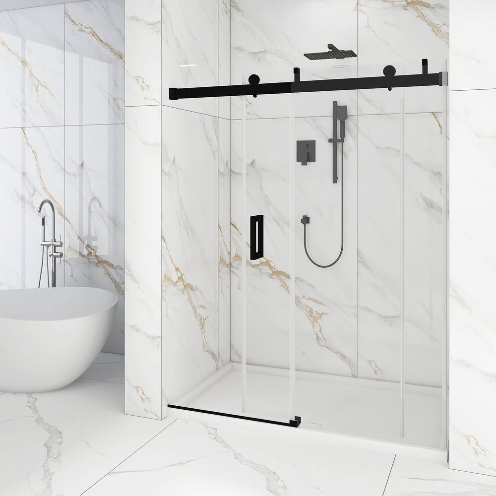72'' - W x 76'' H Door Frameless Shower Door with Clear Glass