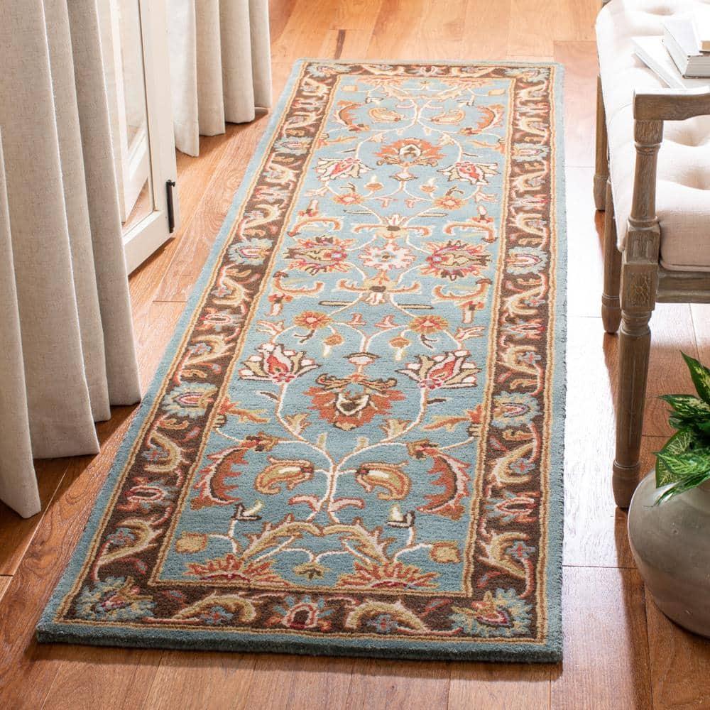 Heritage HG812 Hand Tufted Runner Rug - Blue/Brown - 2'3"x6' - Safavieh.