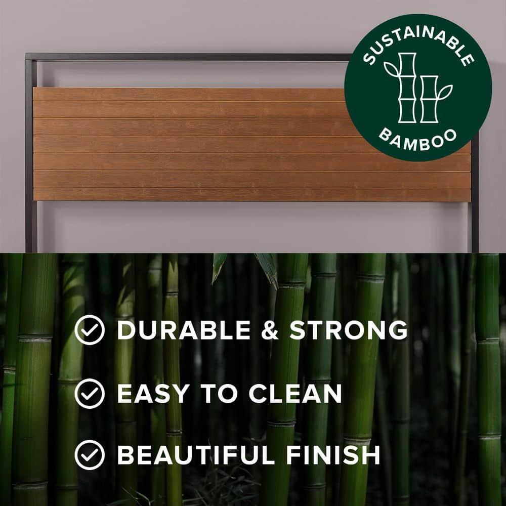 Zinus Suzanne Metal and Wood Platform Bed with Headboard / Box Spring Optional / Wood Slat Support, Full