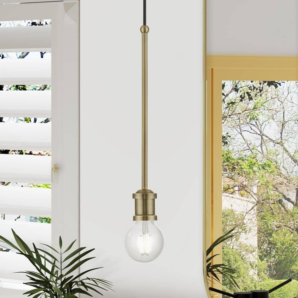 Livex Lighting Lansdale 1 - Light Pendant in  Antique Brass