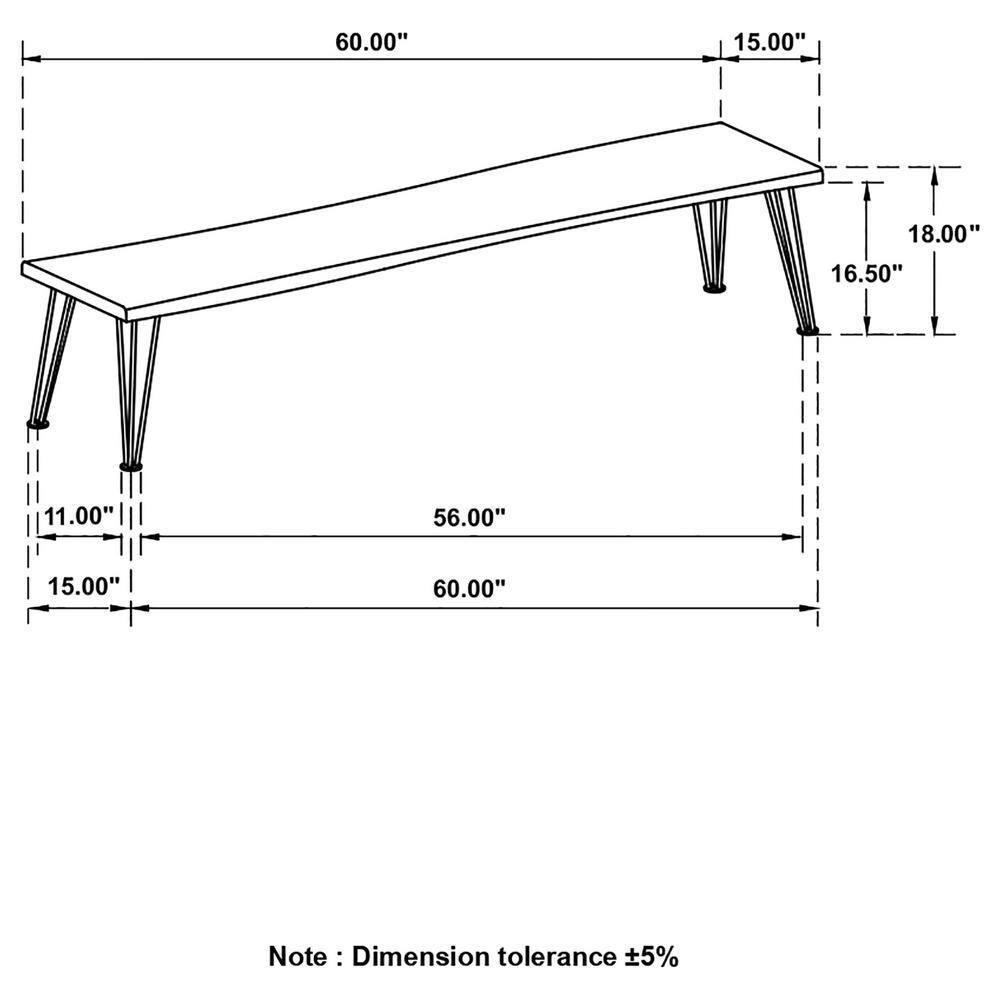 Coaster Sherman Wood Live-edge Bench Natural Acacia and Matte Black