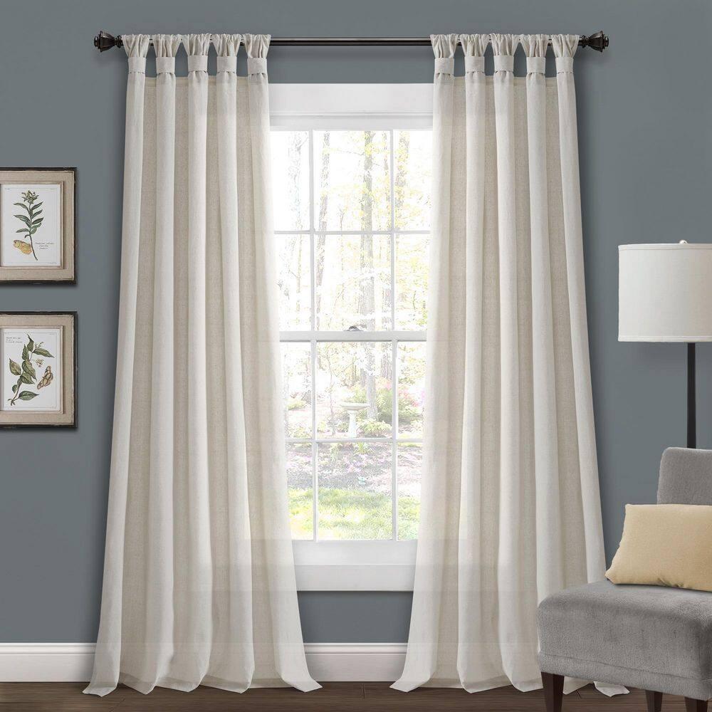 Lush Decor Linen Sheer Curtain Pair (Set of 2)