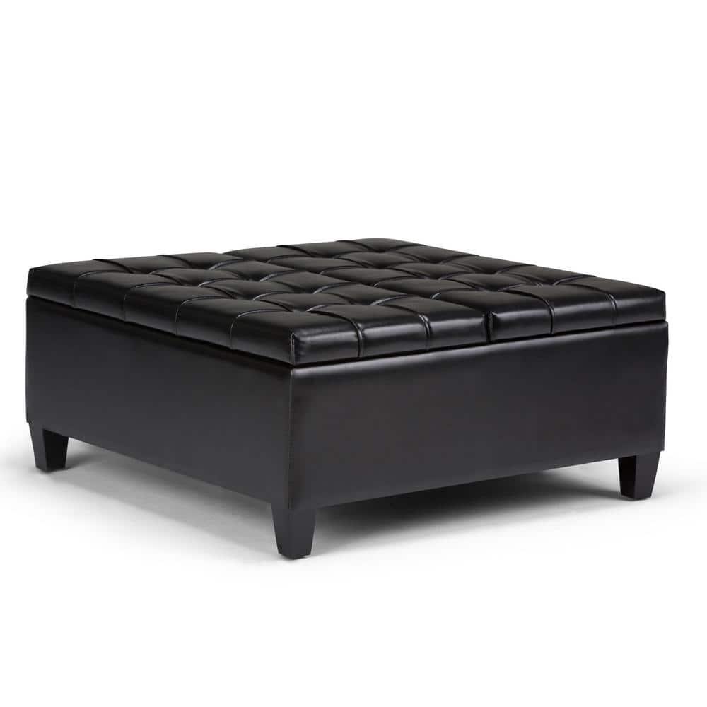 Simpli Home Harrison Coffee Table Storage Ottoman